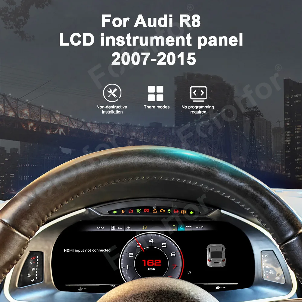 Upgrade LCD Digital Cluster Car Radio For Audi R8 LED Instrument panel 2007-2015 12.3 Inch Cockpit Speedometer Cockpit Screen