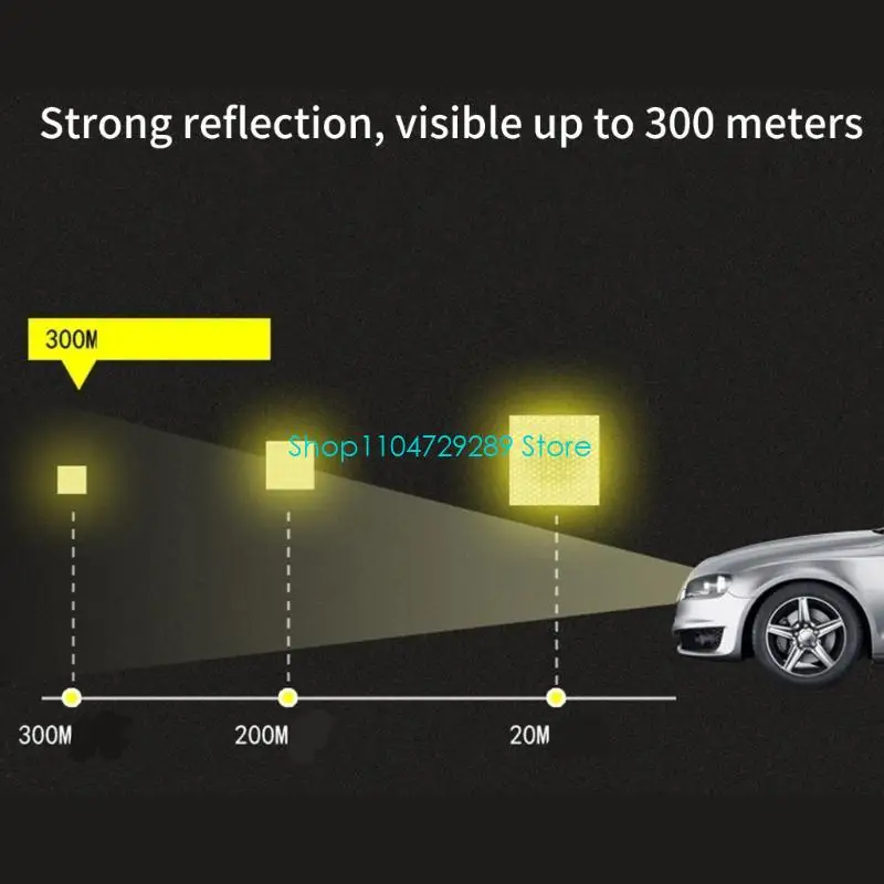 D8KE 10Pieces High Visibility Reflective Star Car Stickers Warning Tapes Adhesive Waterproof for Bikes Truck Motorcycle