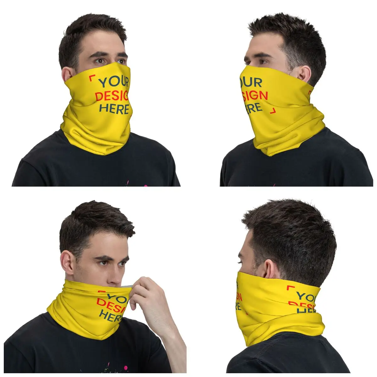 Custom Customize Logo Bandana Neck Warmer Men Women Winter Hiking Ski Scarf Gaiter Your Design Here Face Cover