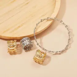 Stretchable Bangle Copper Retractable Ring Bracelet 2 In 1 Ring Bracelet Flexible Finger Buckle Women Jewelry Accessories