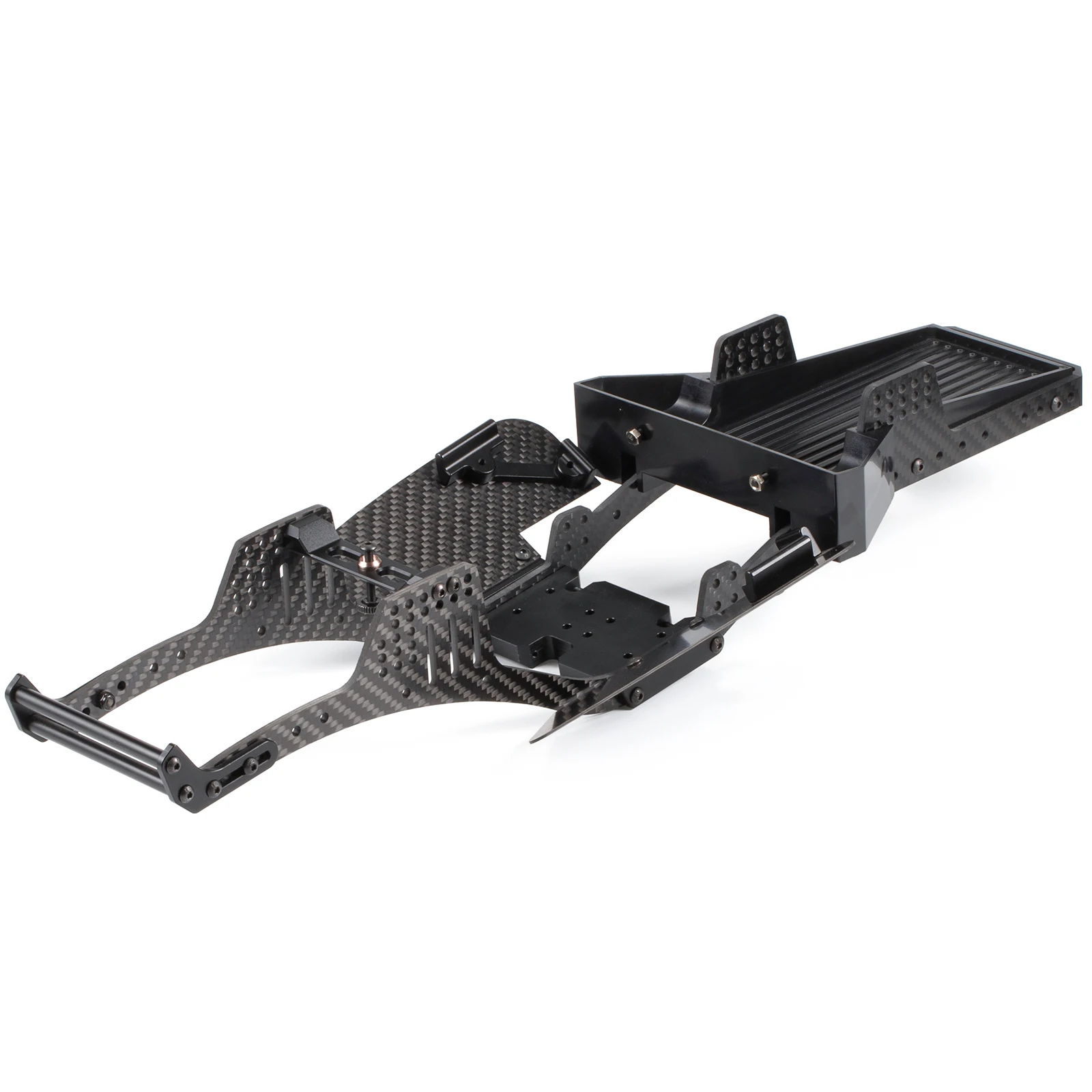 1/10 RC Rock Crawler Carbon Fiber LCG Chassis Kit W/ Truck Bed and Boat Sliders for SCX10 AR44 Capra Vanquish F10 Portal Axle