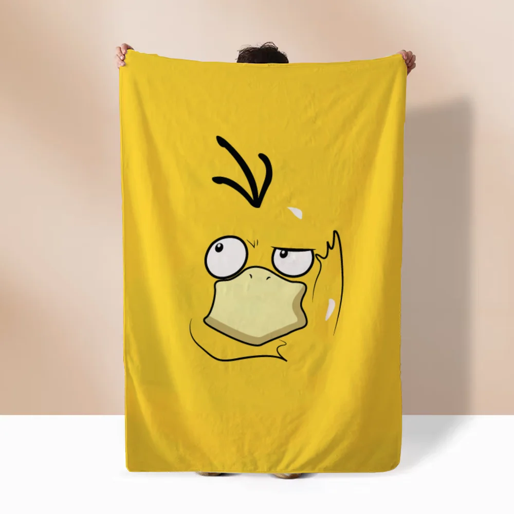 Psyducks Funny Blanket King Size Throws Blankets for Sofa Luxury Bedding Bed Throw Beach Towel Knitted Plaid Home Interior Knee