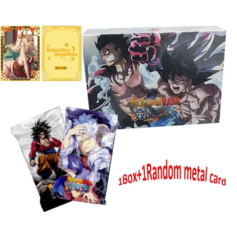 

Dragon Ball One Piece Co branded series Cards Goku Saiyan Vegeta Anime Battle Booster Box Game Kids Collection Card Gift Toy