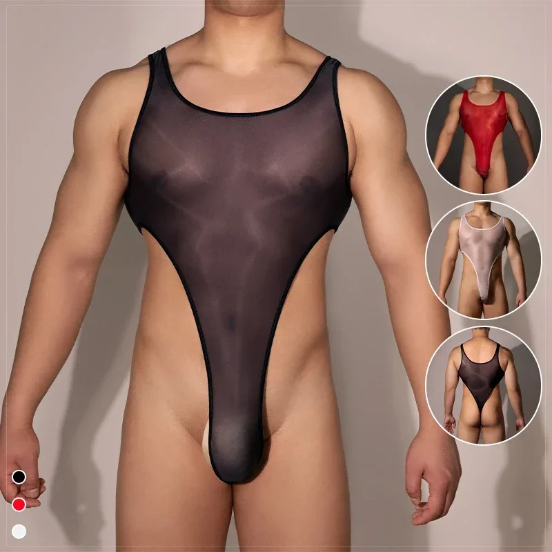 

Sexy Bodysuit Men's Panties Sexy Lingerie Perspective Jumpsuit Tight Fitting Men's Jumpsuit Underwear Gay Stripper Outfit