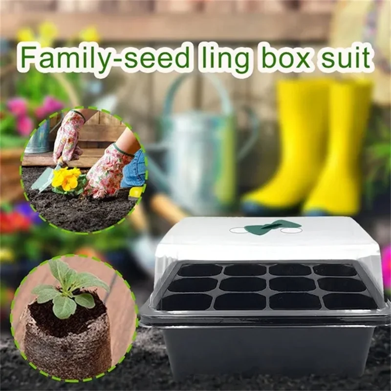 New 12 Hole Seedling Trays Tools Seed Starter Pots Plant Flower Grow Box Propagation for Gardening Grow Starting Germination Box