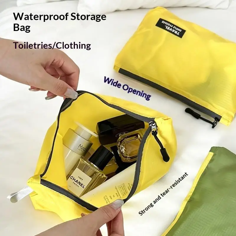 3Pcs Ultralight Waterproof Travel Pouch Set 15D Silicone Coated Nylon Organizer Bags For Camping Hiking Backpack Packing