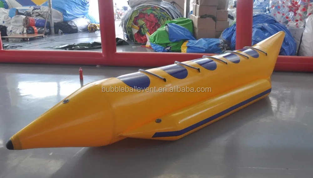 Cheap inflatable banana boat floating sports game for 8 people on water