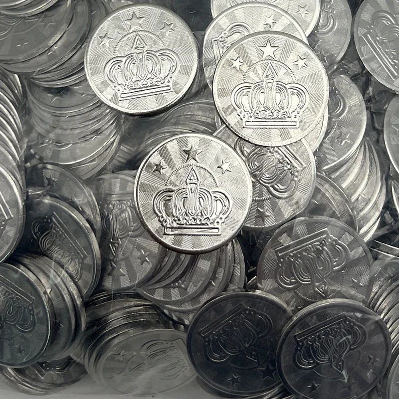 100 Customized Crown 25x20mm Coin Dispenser Coin  Washing Machine, Game Machine Token, Anti Counterfeit Coin, Electroplated Gold