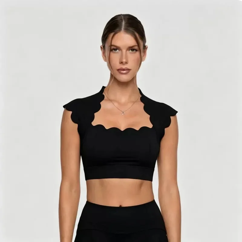 FUBEIKE Seamless Square Neck Women Gym Top Small Shoulder Slim Fit Sports Yoga Bra Beauty Back Leggings Workout Yoga Top