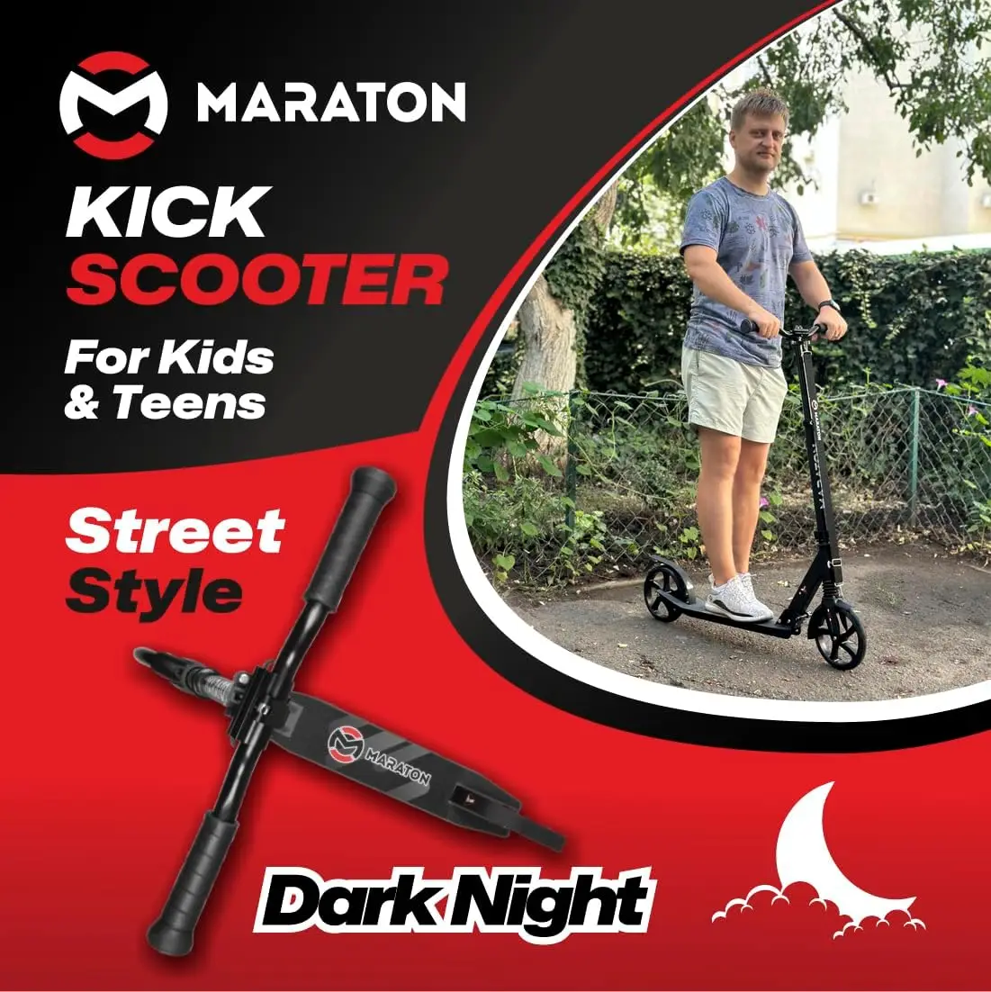 Hulajnoga dla nastolatków w wieku 8-18 lat |   Składane, duże koło, trwałe |   Hulajnogi dla dzieci w wieku 8-12, 8-10, 13-16 lat |   Dwukołowy skuter