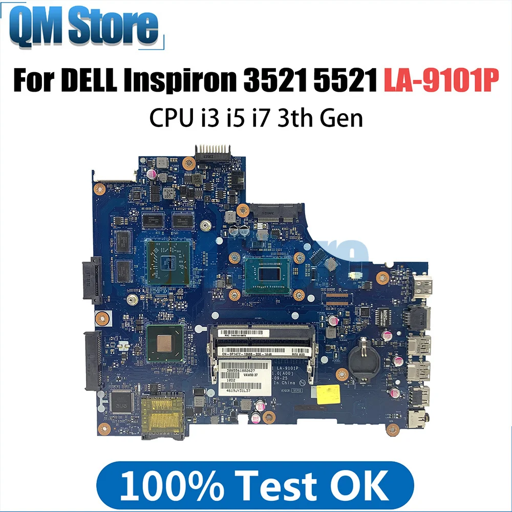 

LA-9101P Mainboard For Dell Inspiron 15 3521 2521 5521 Laptop Motherboard With i3 i5 i7 3th Gen CPU DDR3 CN-05YGGX