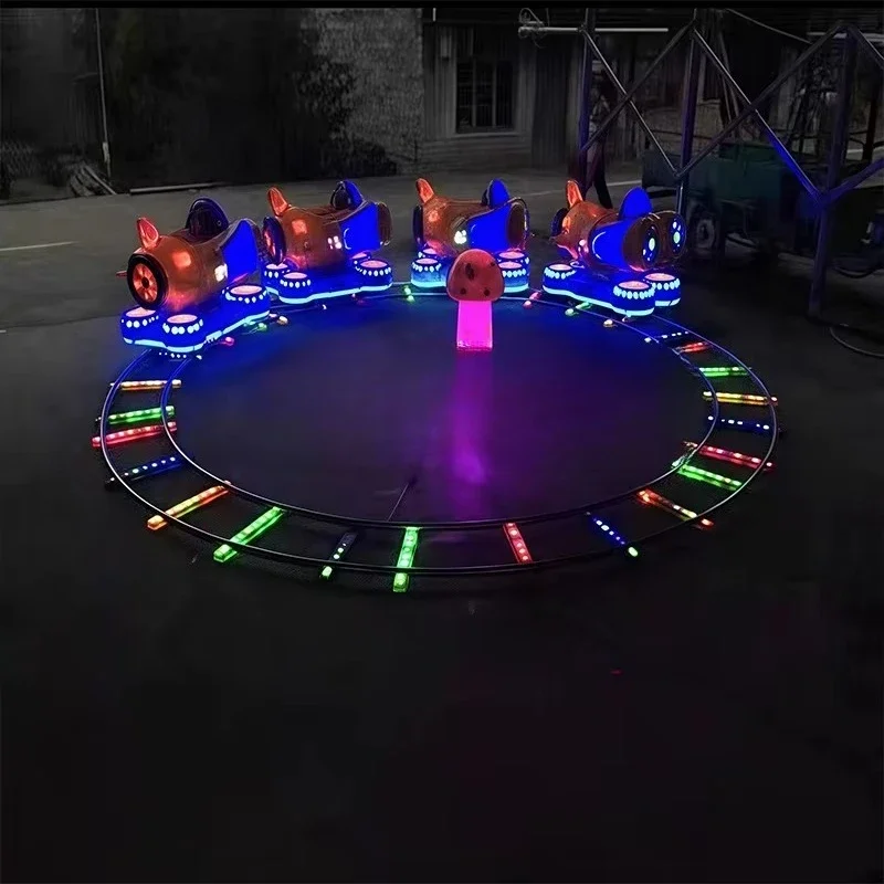 Available Electric Track Christmas Theme 12 Seats with Music Light Emitting Diode Light Fog, Car, Ride FEC Shopping Center Car