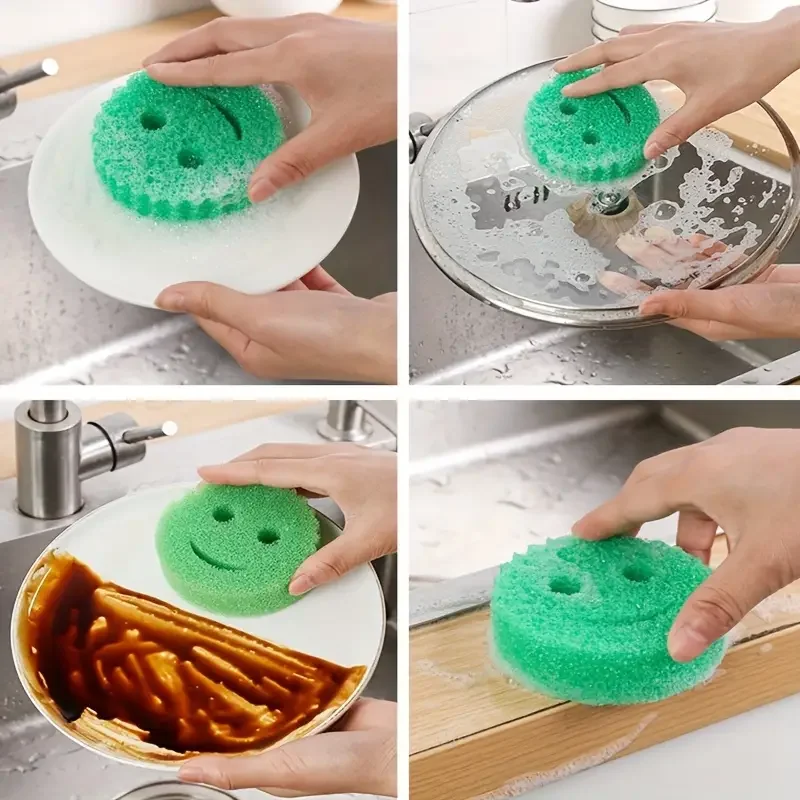3Piece Multifunctional Polyurethane Cleaning Sponge-Abrasive Scratch Free Dish Sponge for Deep Cleaning,Christmas Halloween Gift