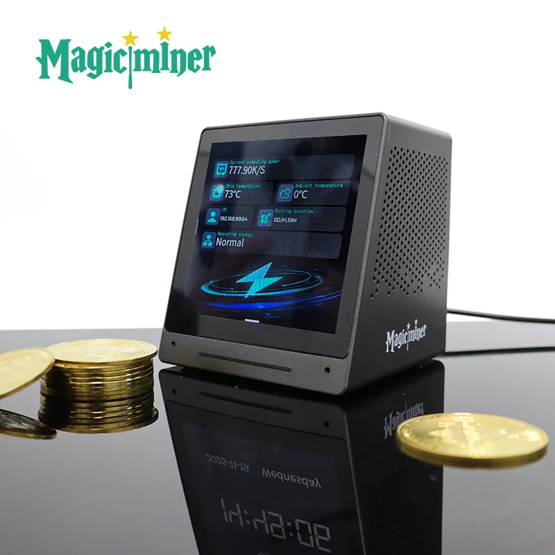 MagicMiner MO01 770KH/S Crypto Miner 17W Low Power Home Mining with Market Display Bluetooth Speaker Wireless Charging