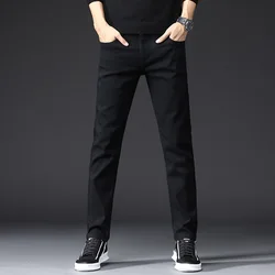 2024 autumn High Quality men Jeans Black Classic Fashion Designer Denim Skinny Jeans spring men's casual Slim Fit Trousers 28-36