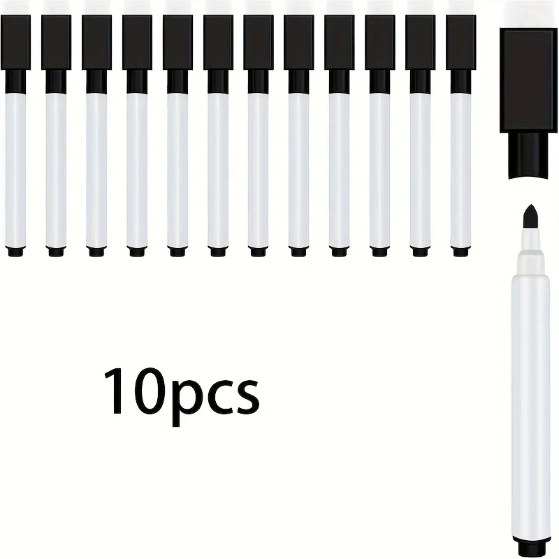 

1 Set of 10 Easily Erasable, Quick Drying, Smooth Artistic Drawing Pens, Suitable for Stationery Teaching Whiteboard Pens