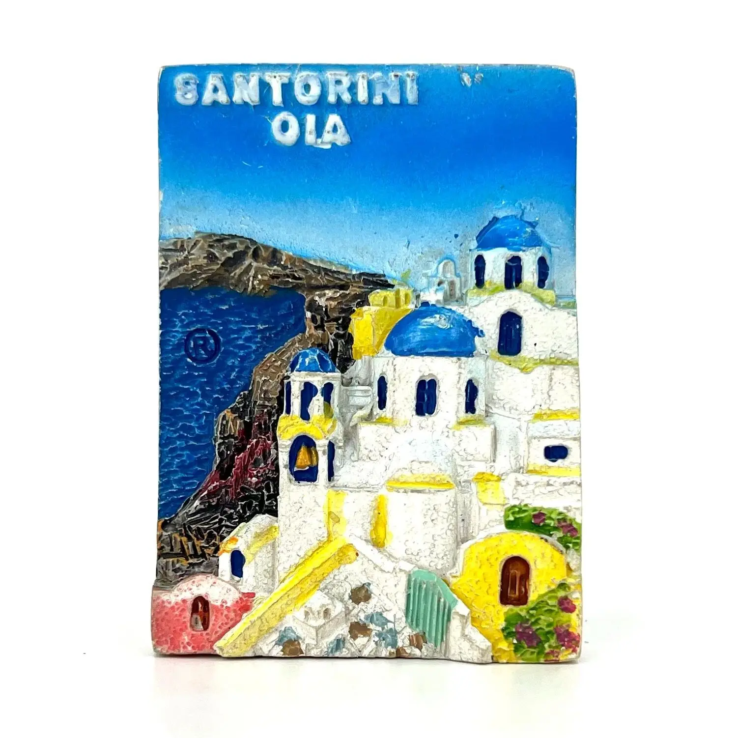 Greek Fridge Magnets Santorini OIA, Travel Commemorative 3D Three-dimensional Hand-painted Room Decoration Gift Collection