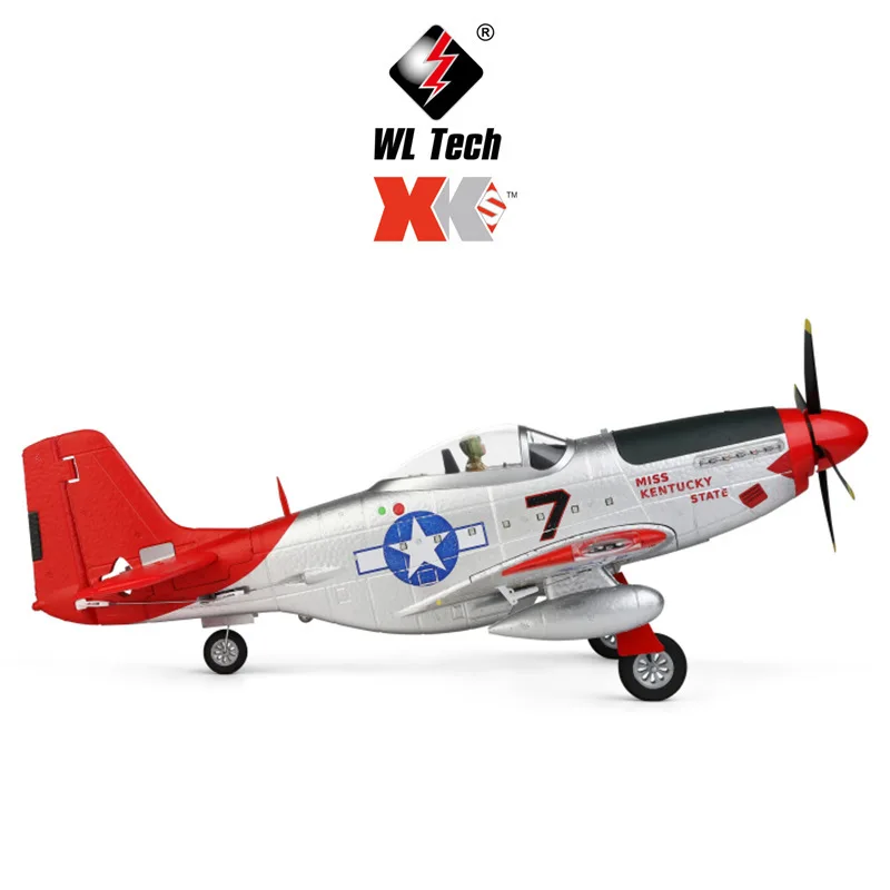 XKA280 Four-Channel Aircraft P51 Fighter 6-Axis Gyroscope Fixed Wing Glider Flight Model Toy Airplane Model