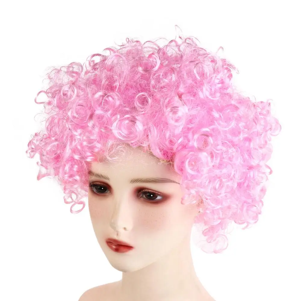 Christmas Fancy Party Adult Kids Clown Props Football Fans Wigs Synthetic Wigs Cosplay Hairs Funny Wig Costume Party