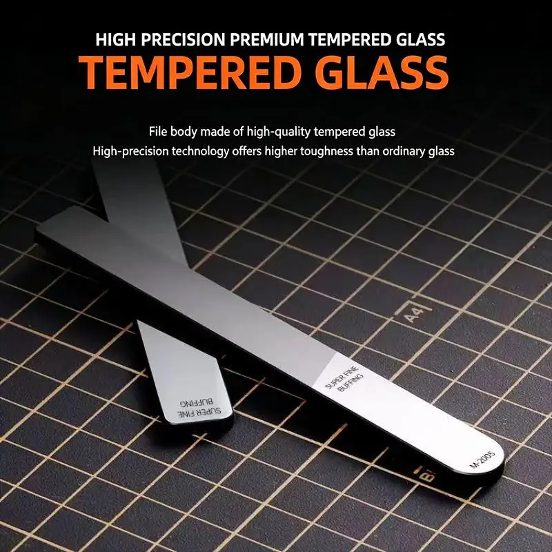 1Pcs Washable / Durable Polishing Tool Ultra Fine Glass File For Models Nub Removal Mirror Finish Residue Polishing