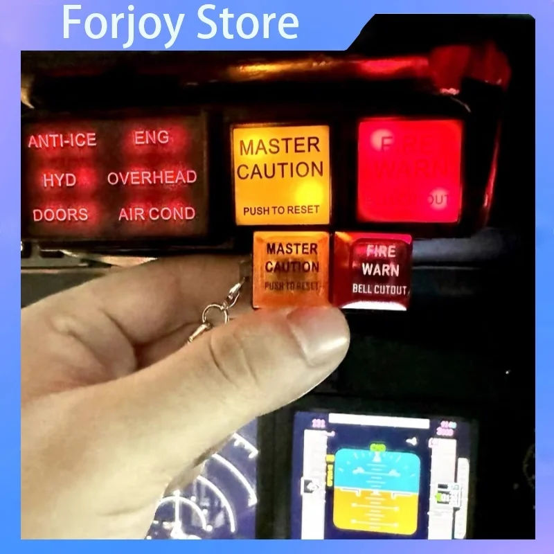 737ng Fire Alarm Light Warning Light Decompression Button Non-Sound Toy Pendant Decorative Flight Hobby Home Decor Crafts