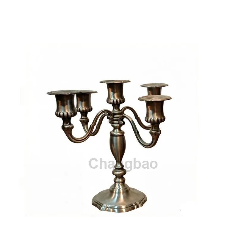 European-style 5-head zinc alloy candlestick for table decoration