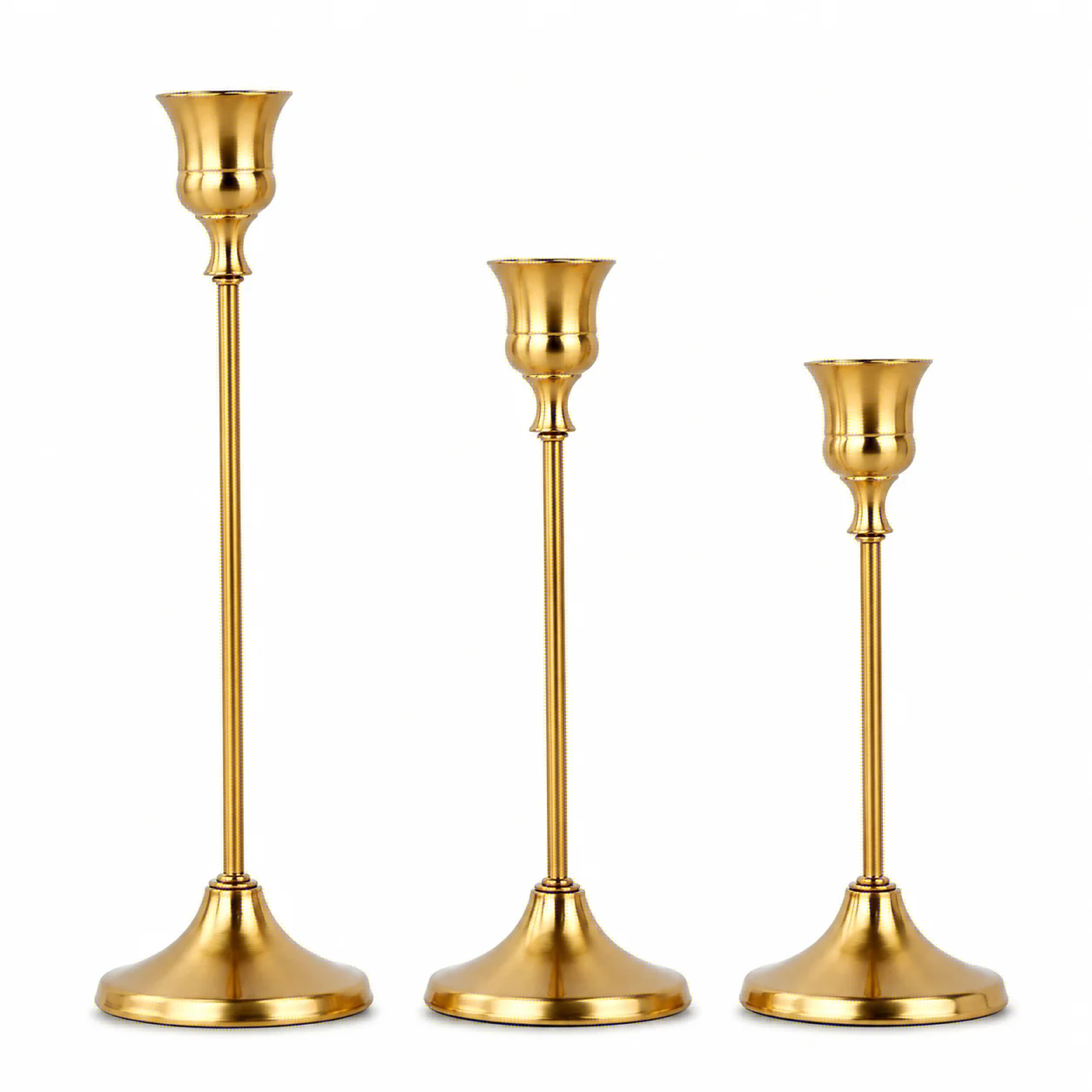 Vintage Elegant Set of 3 Metal And Aluminum Tabletop Candle Holders for Wedding Anniversary Home Hotel Decor
