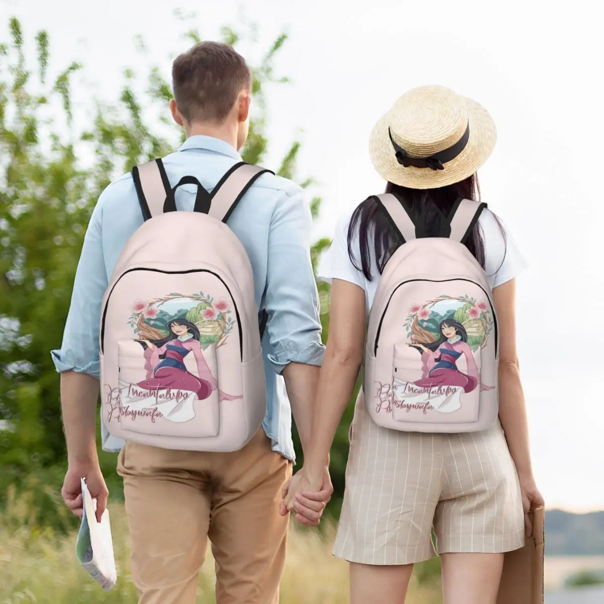 Custom Fashion Mulan Cartoon Canvas Backpacks Men Women Basic Bookbag for School College Bags