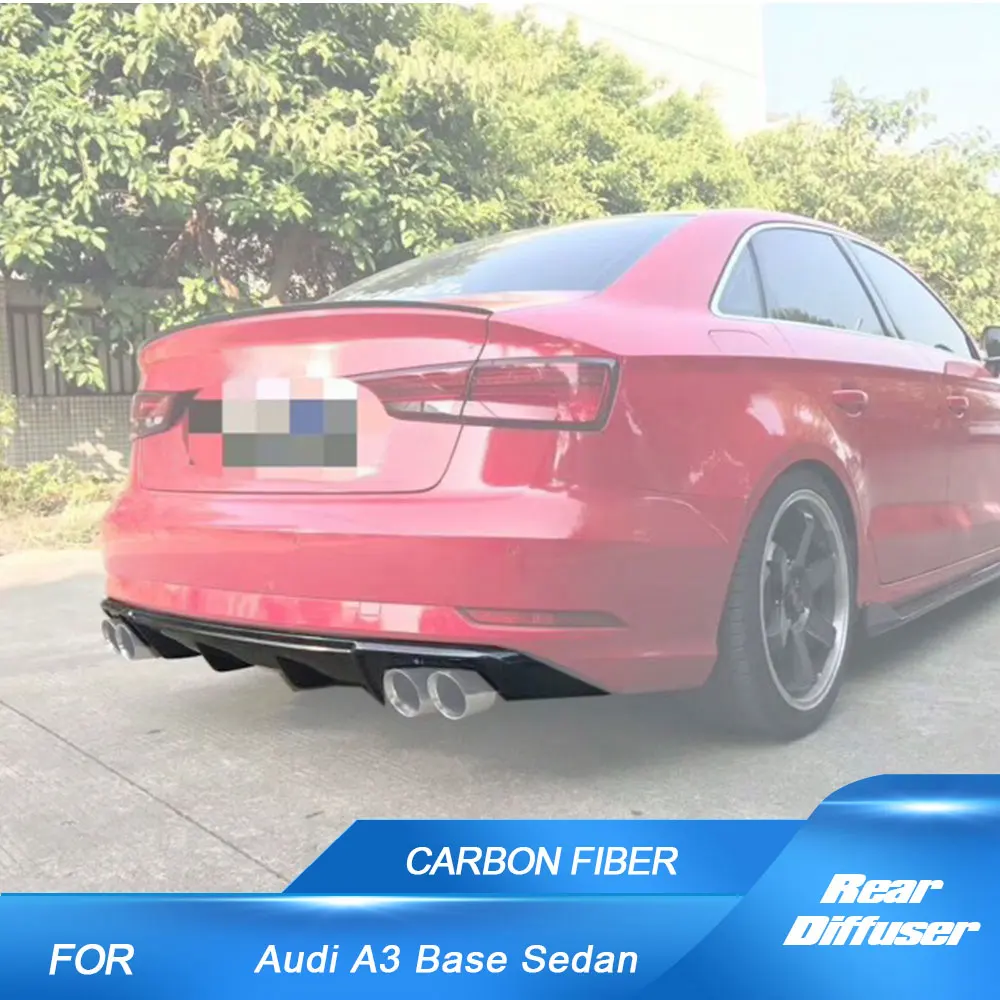 

Задний бампер из углеродного волокна, диффузор, спойлер для Audi A3 Base Sedan 2017-2020, FRP, задний диффузор, нижняя защита, комплект кузова