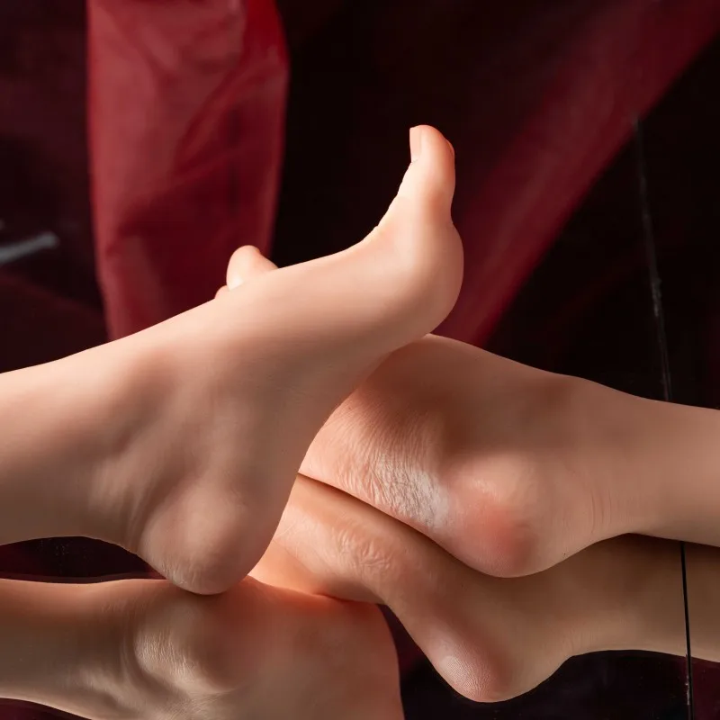 

Реалистичная женская силиконовая модель ног 26 см, маникюр, фетиш-манекен для демонстрации ювелирных изделий и накладных ногтей