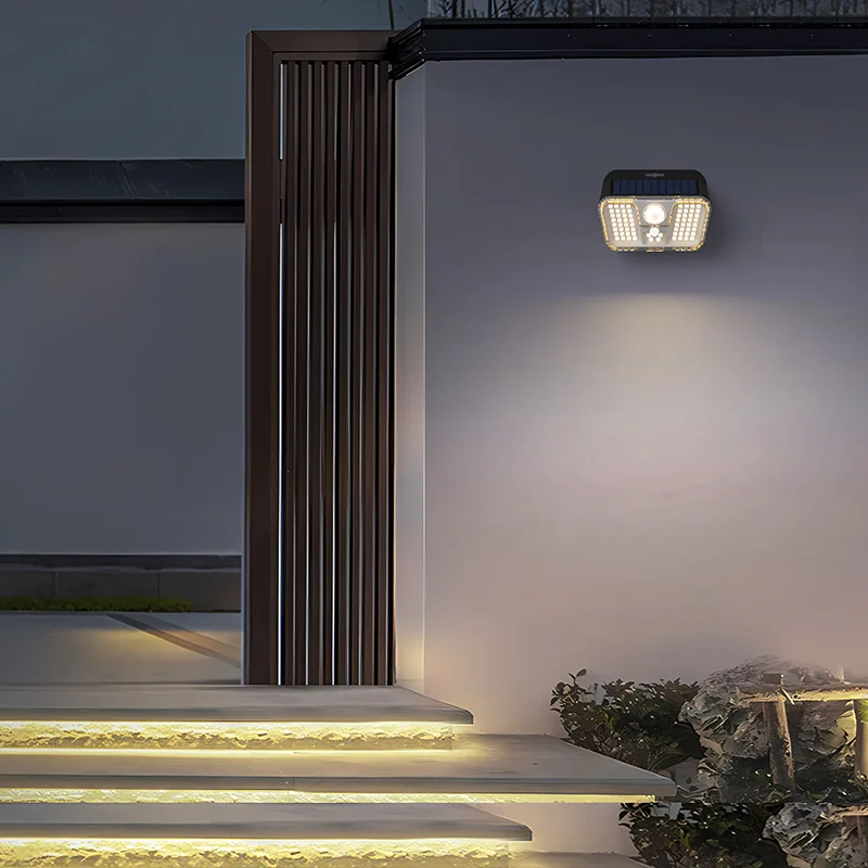 

New Solar Wall Lamp Outdoor Courtyard Corridor Landscape Wall Washer Human Body Induction Household Waterproof Lighting Wall