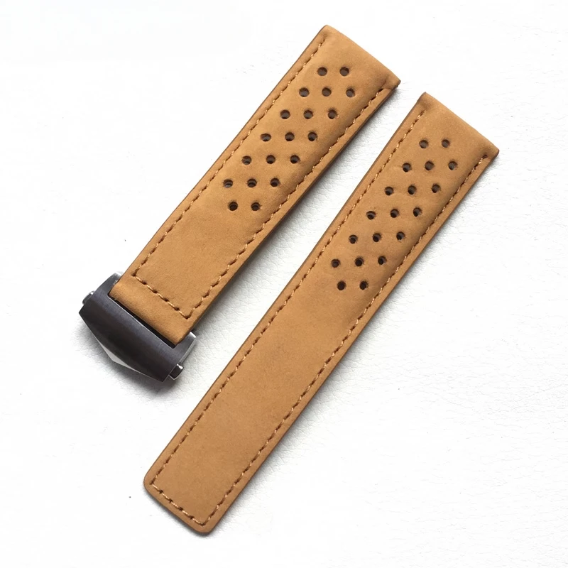 20 22 24 มม.สแตนเลสสตีลพับหัวเข็มขัดนาฬิกาอุปกรณ์เสริมสําหรับ TAG Heuer Breathable Premium คุณภาพ Cowhide นาฬิกา