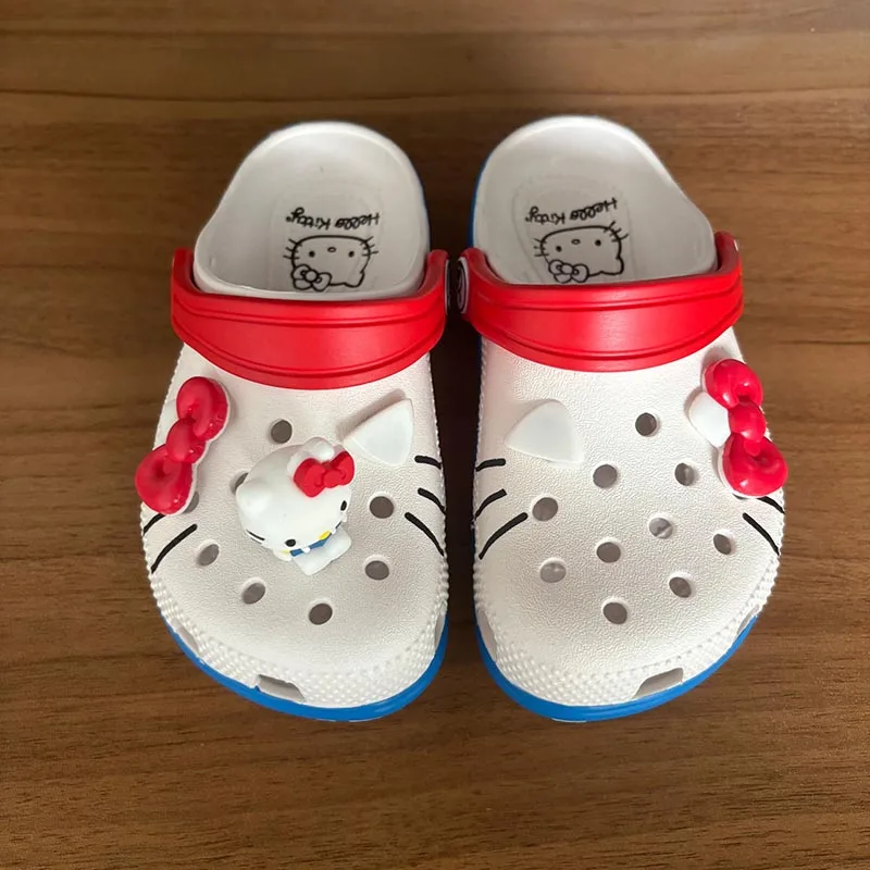 

Sanrio Hello Kitty Hole Sandals Slippers Kt Cat Sandals Kawaii Eva Anime Home Beach Shoes Summer Slippers Adult Kids Gift
