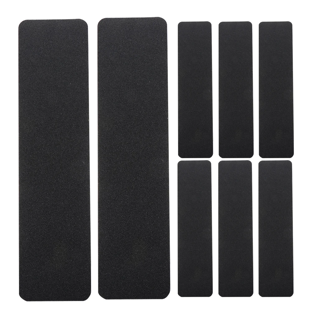 8PCS Black PVC Anti Slip Stairs Treads Material Indoor Outdoor Use Non Skid Safety Mat Stair