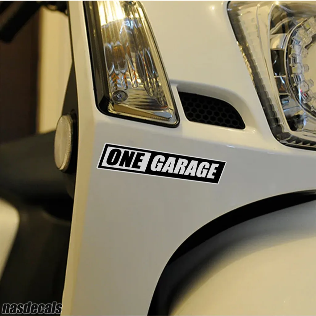 Garage Style Sticker Set 2PCS One Garage Holographic Vinyl Decal Waterproof Car Window Bumper Motorcycle Laptop Decor