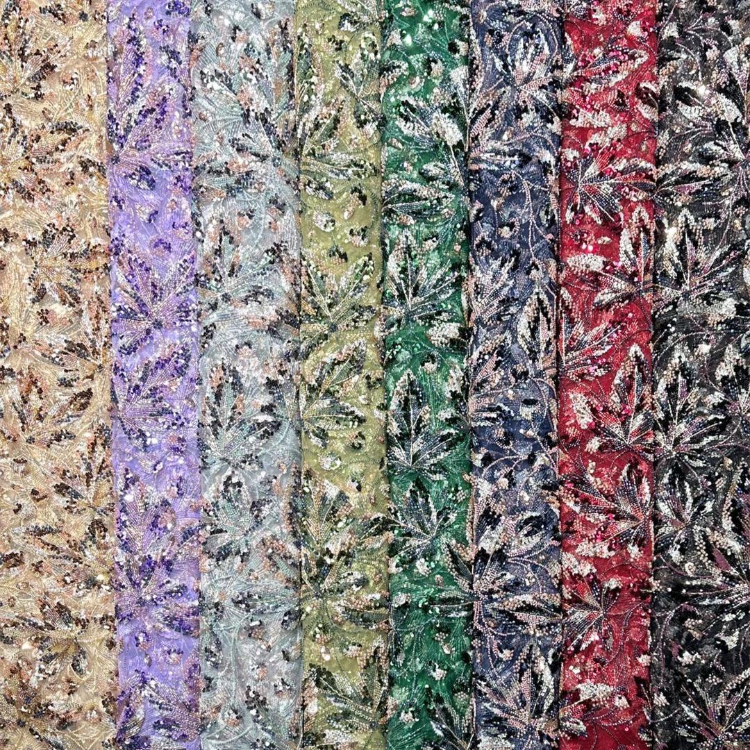 

LIYINI Elegant Floral Beaded Tube Embroidery Lace Fabric 2026 French Tulle High Quality African Material for Women Dresses