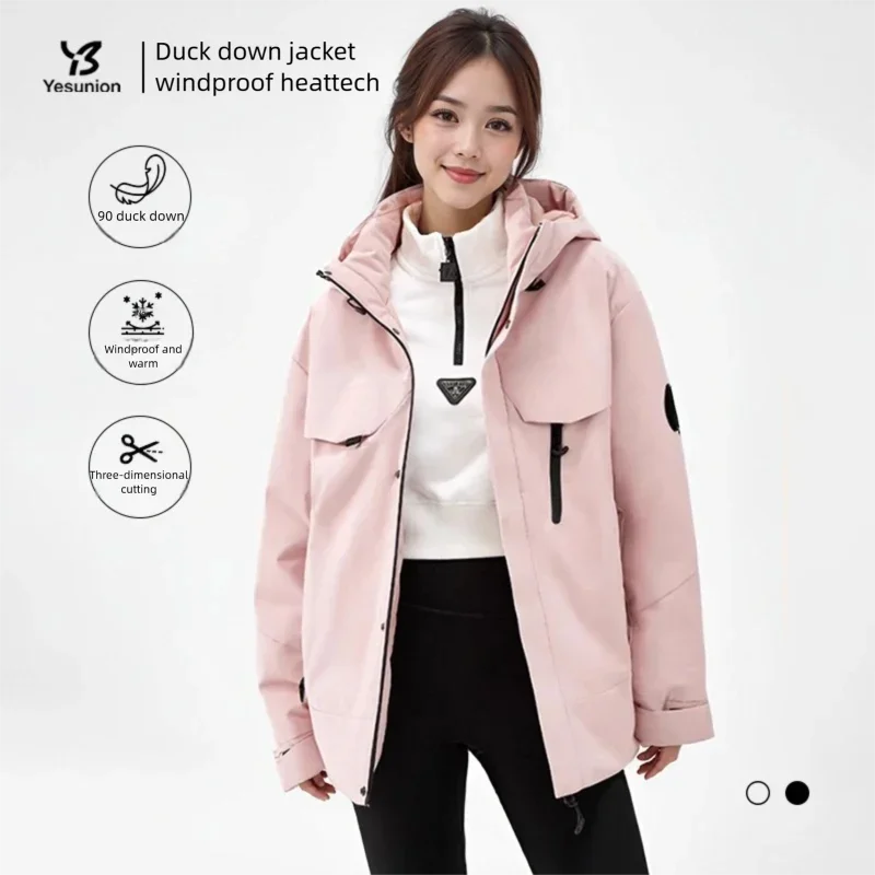 

YESUNION Women's Mountain Series Down Jacket Outdoor Waterproof Windproof Warm Coat Unisex Outdoor Climbing Sport Windbreaker