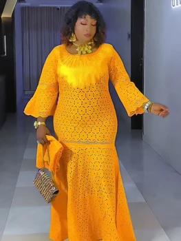 Kadınlar Için düğün Parti Elbiseler Afrika Nakış Dantel Denizkızı Elbise Dubai Türkiye Başörtüsü Abayas Zarif Abiye Giyim