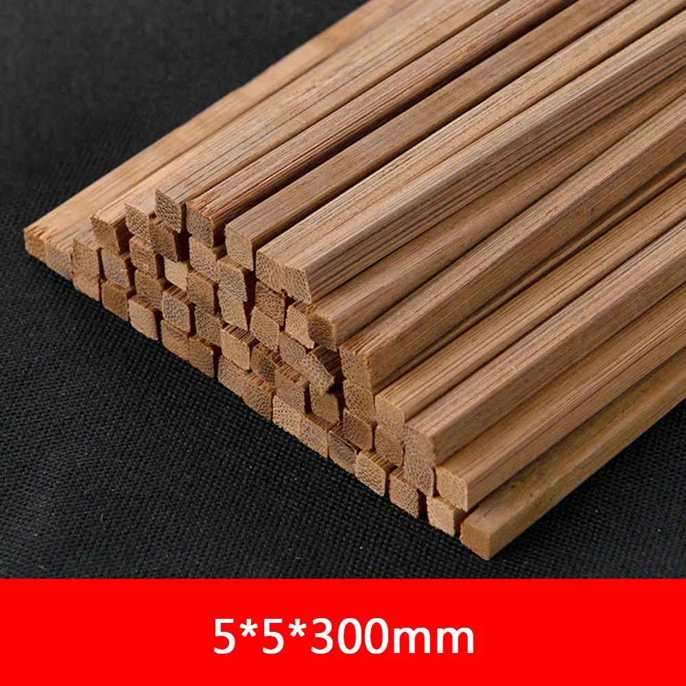 NEW 50PCS Multi-Size Wooden Square Round Wood Stick Rod for Diy Model Craft Supplies Wood Rod Material