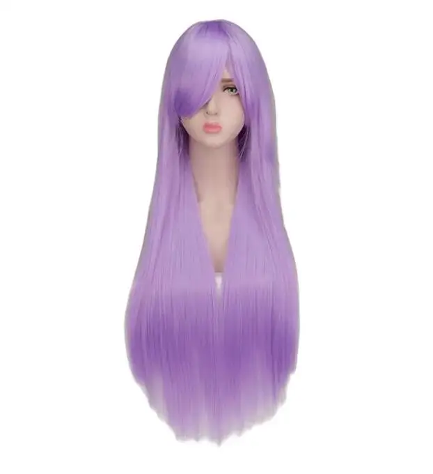 Long Straight Cosplay Wig Women Costume Party Black Red Ombre Heat Resistant Synthetic Hair Wigs