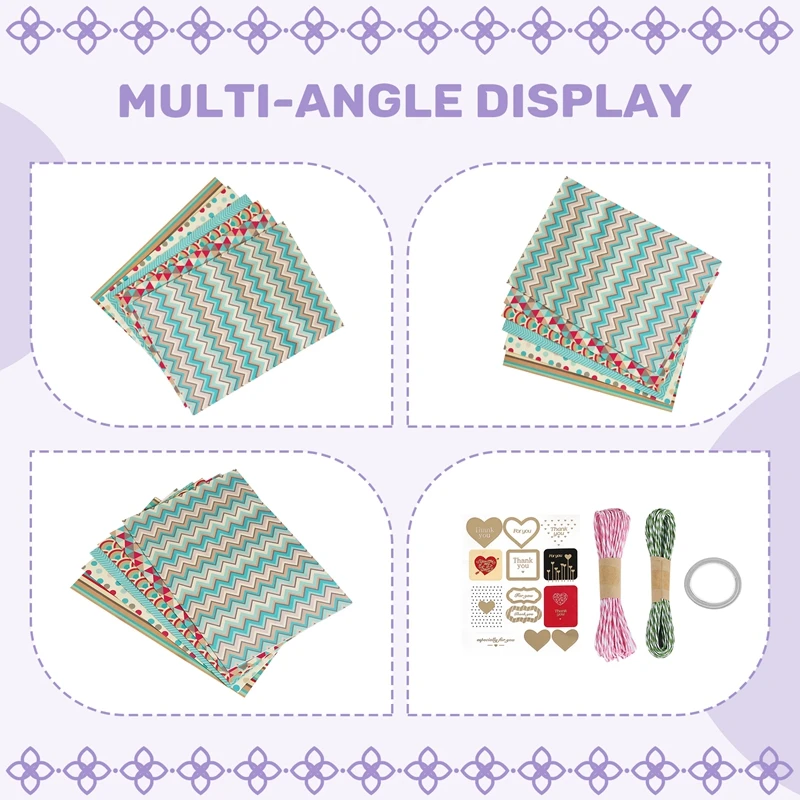 Wrapping Paper Sheets,For Christmas Birthday Party Wrapping Paper Set 6 Pcs Gift Wrap Papers,Present Gift Wrapping Paper