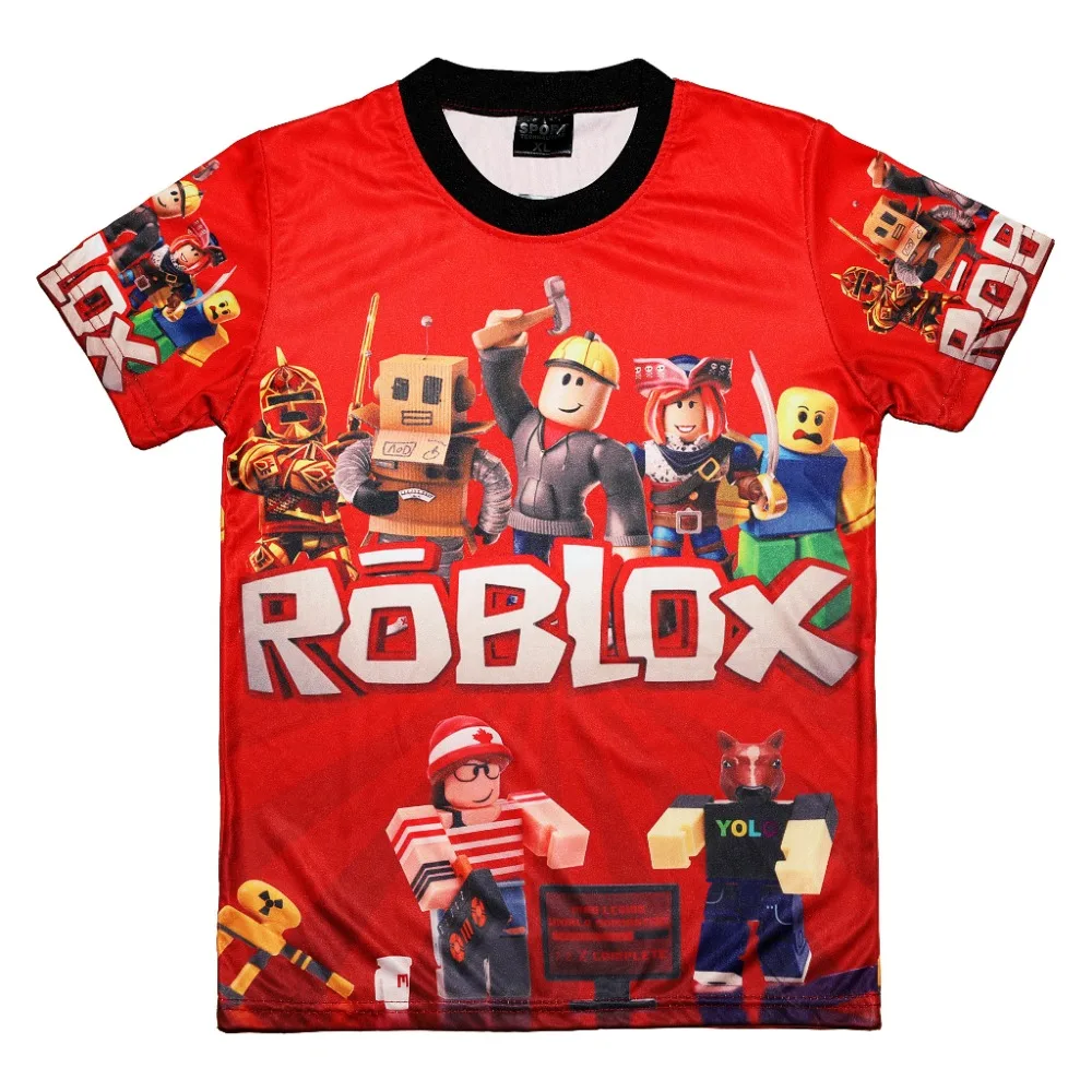 Roblox Game T-shirt Kids Game 3D Sandbox Summer T-shirt Clothes Cartoon Unisex Boys Birthday Gift[5-12 Years Old]