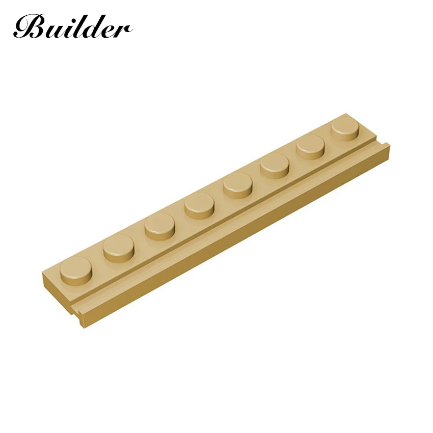 Little Builder – blocs de construction 4510, 10 pièces, compatibles avec les grandes marques, accessoires MOC, 1x8, plaque latérale simple avec goulotte