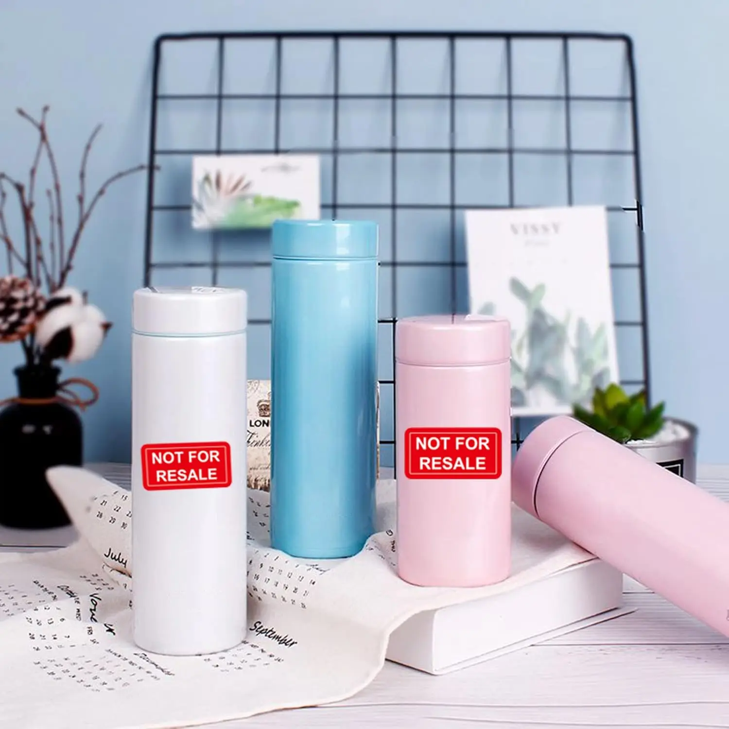 Stiker Tidak Dapat Dijual Kembali 1 x 2 Inci Label Tidak Dapat Dijual Kembali untuk Inventaris, 500 Pcs Per Gulungan Stiker Inventaris