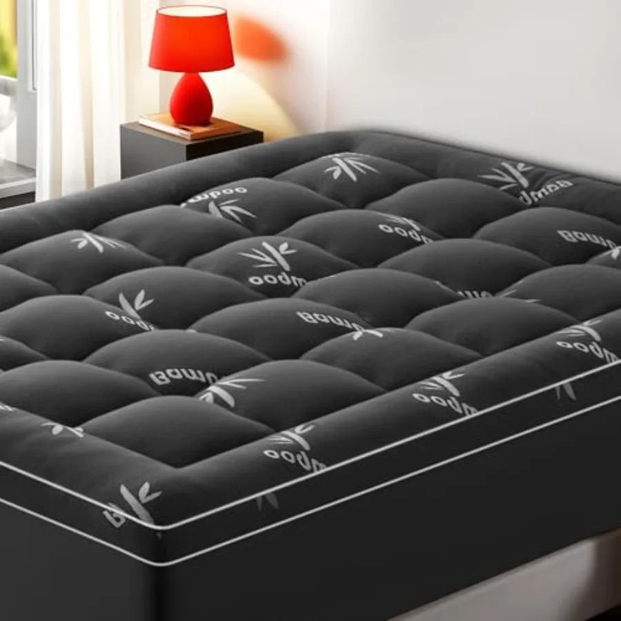

Mattress Topper Size Cooling Extra Thick Breathable Viscose Made from Bamboo Mattress pad Soft Quilted Fitted Mattress Cover wi