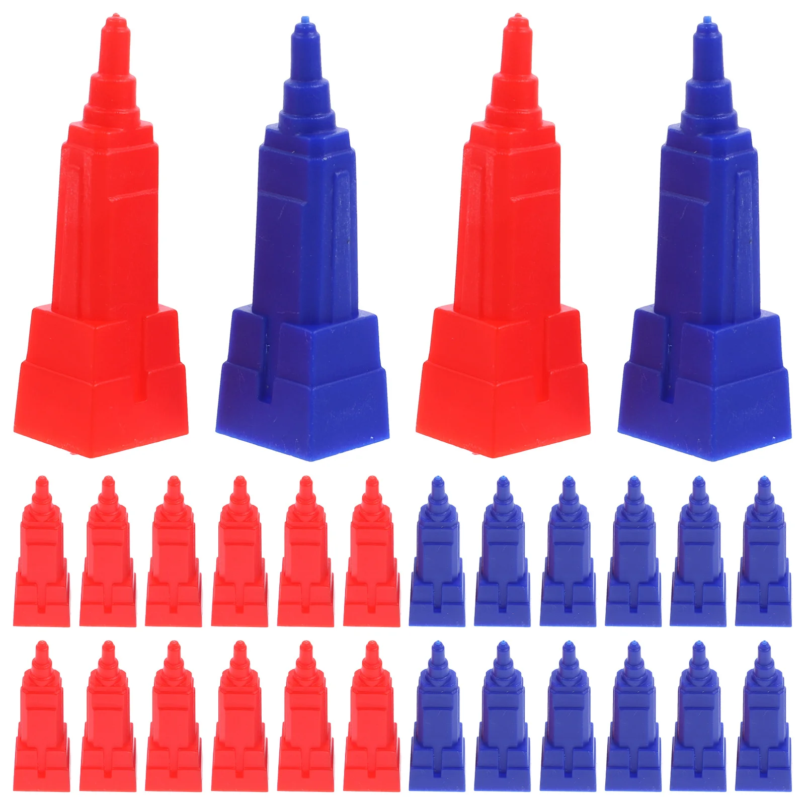 

40Pcs Board Game Building Pieces Plastic Chess Game Accessories Bright Colors Portable Replacement Props Chess Pieces