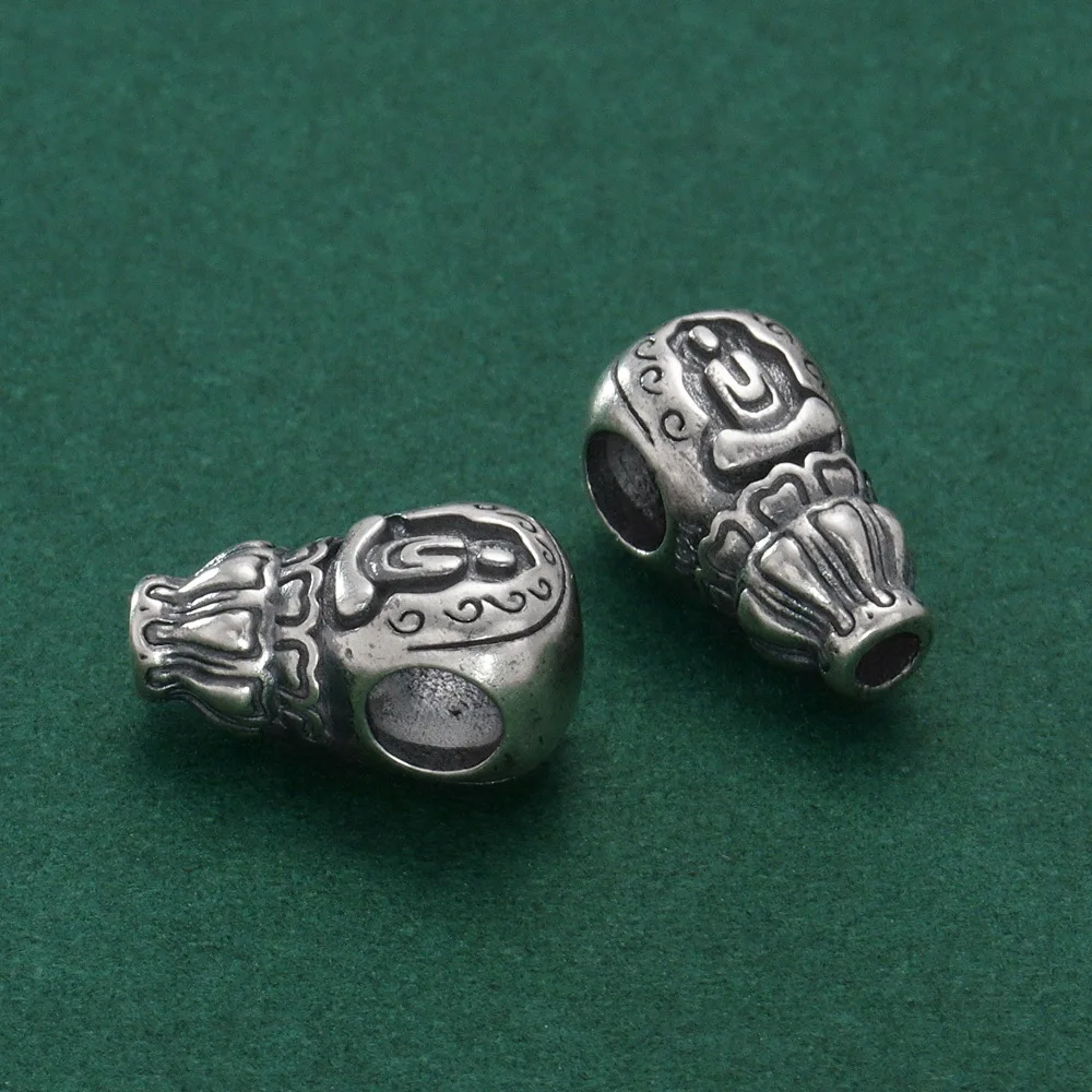 100% 925 Silver Tibetan Buddha Guru Bead Buddhist Prayer Beads Mala Three-way Bead 5