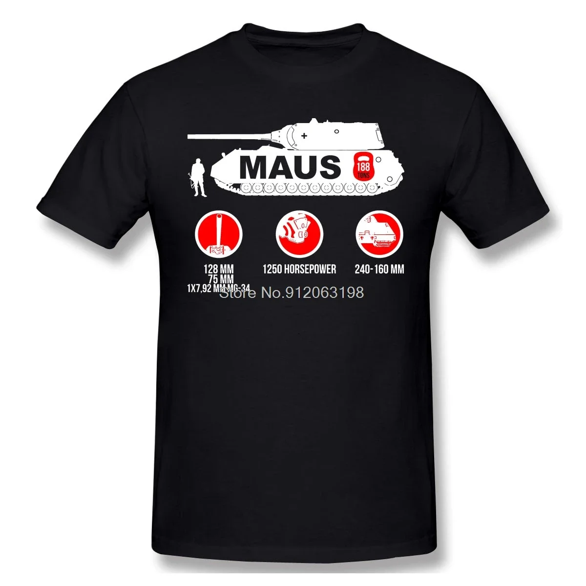 Want Characteristics Of The German Super-heavy Tank MAUS Fashion Clothes Design World Of Tanks Game Cotton Men T-Shirt Oversize