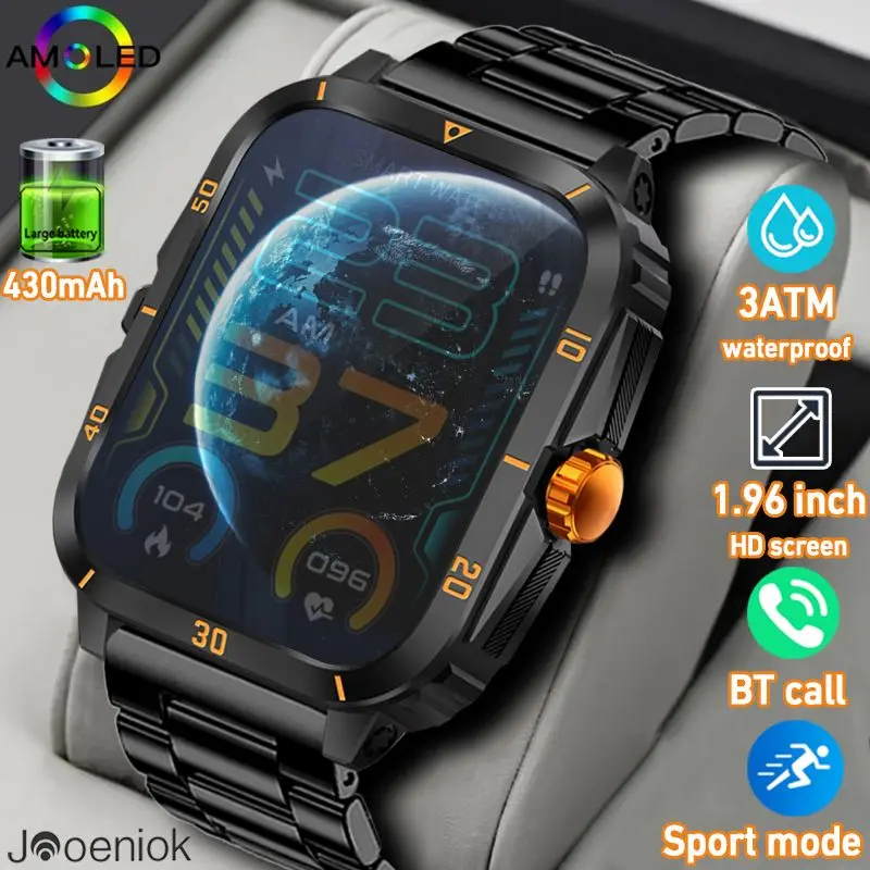 

For Huawei Xiaomi 2024 New 1.96 Inch Smart Watch 3ATM Waterproof Bluetooth Call Sport Mode 430mAh Battery Smartwatch Men Women