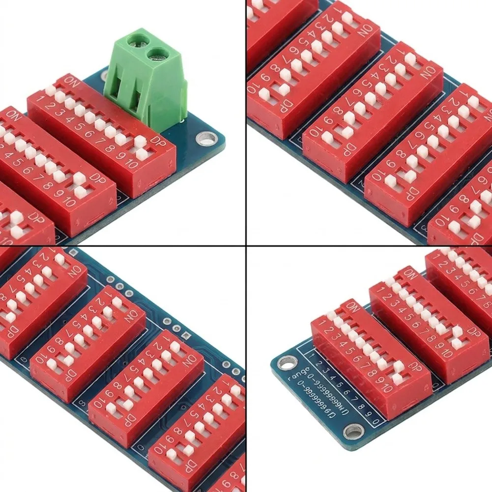 1Pcs 0.1-9999999Ohm Programmable Resistor Board Module 1% Tolerance With 8 Gold Plated DIP Switches For Electronic Testing